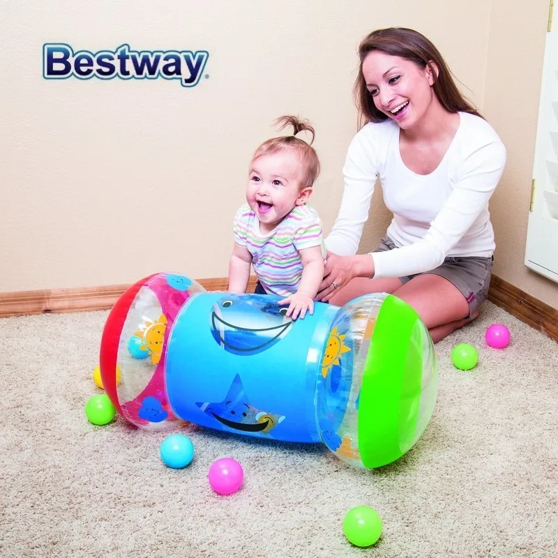 52176 Bestway 64x33x33 см надувной детский шаговый ролик 25x13x1" детский для ползания роликовые игрушки
