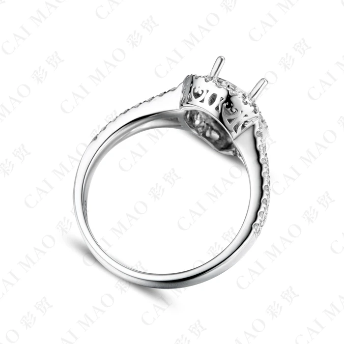 CaiMao 5X7 жумчужный разрез Semi Mount кольцо настройки и 0.43ct АЛМАЗ 14 к белое золото обручальное кольцо с драгоценными камнями ювелирные изделия