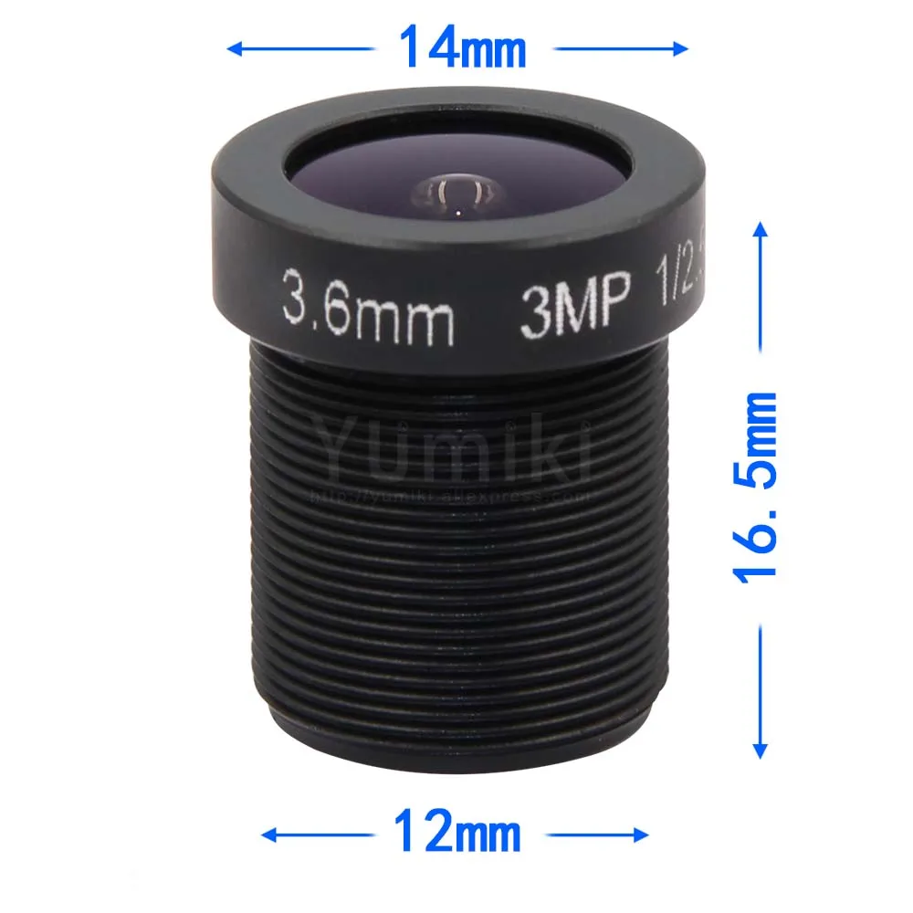 Yumiki 3,0 Megpixel M12 MTV 3,6 мм 3MP HD CCTV Камера объектив ИК HD Безопасности Камера объектив фиксированной диафрагмой