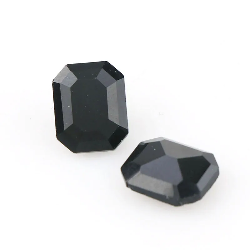 Black 20 шт 8x10 мм Разноцветные прямоугольные Восьмиугольные Хрустальные Необычные каменные стеклянные камни для рукоделия свадебное платье ювелирные изделия камни бусины - Цвет: Black