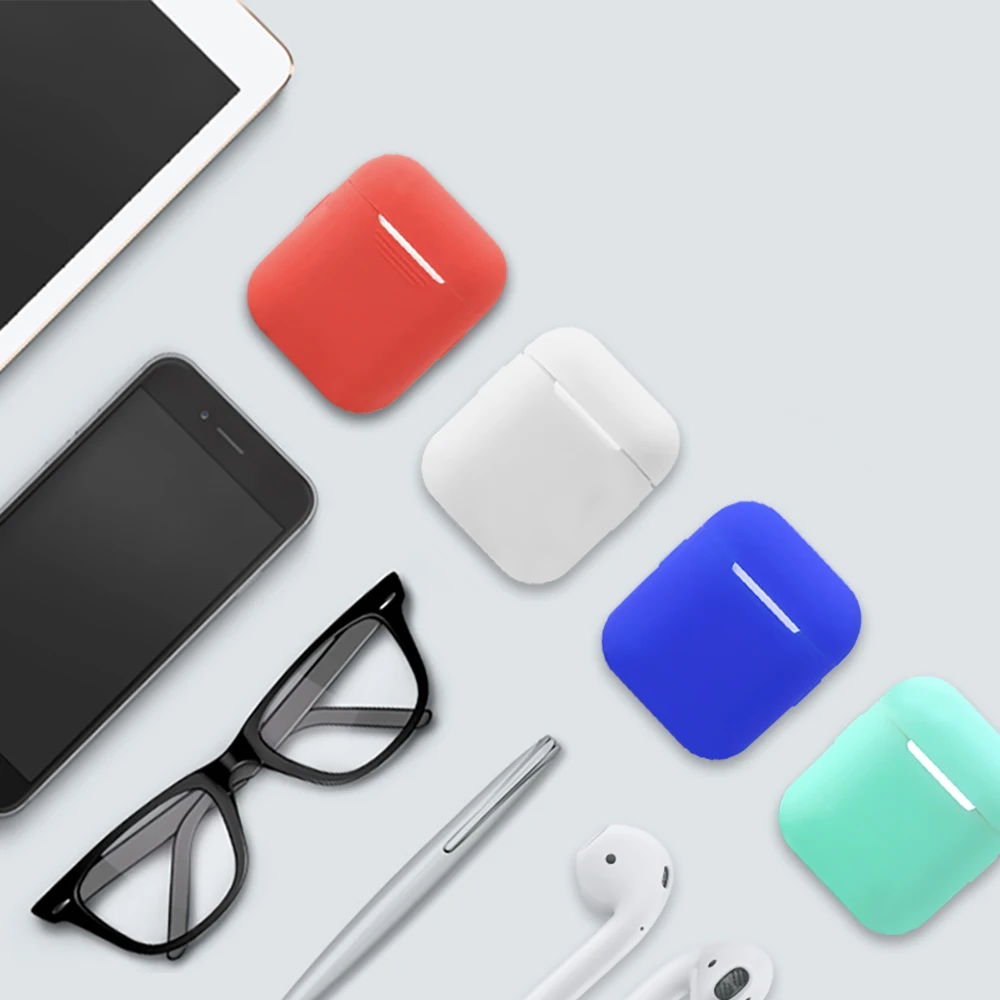SIKAI For Apple Airpods Case Silicone Florescent Skin Cover With Dust Plug Free Lanyard Air pods Charging |