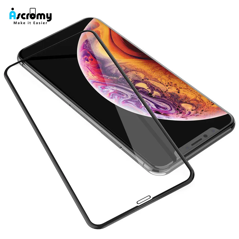 Ascromy 5D для iPhone Xs Max защита экрана полное покрытие 9H из закаленного стекла X XR 8 Plus 7 6