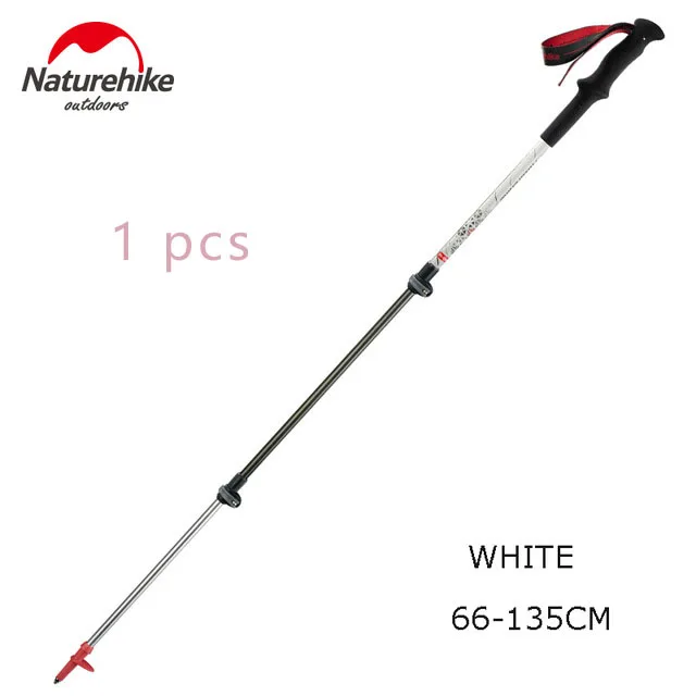 1 pcs white Naturehike карбоновое волокно+ алюминиевый сплав Трость для ходьбы полюс легкий Кемпинг Треккинг полюс трость для пеших прогулок около 185 г/шт - Цвет: 1 pcs white