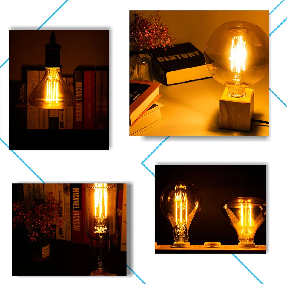 Ретро Edison led светильник лампочка E27 220 В 40 Вт ST64 G80 G95 T10 T45 T185 A110 A60 накаливания ампулы лампы Винтаж лампа накаливания Эдисона Светильник