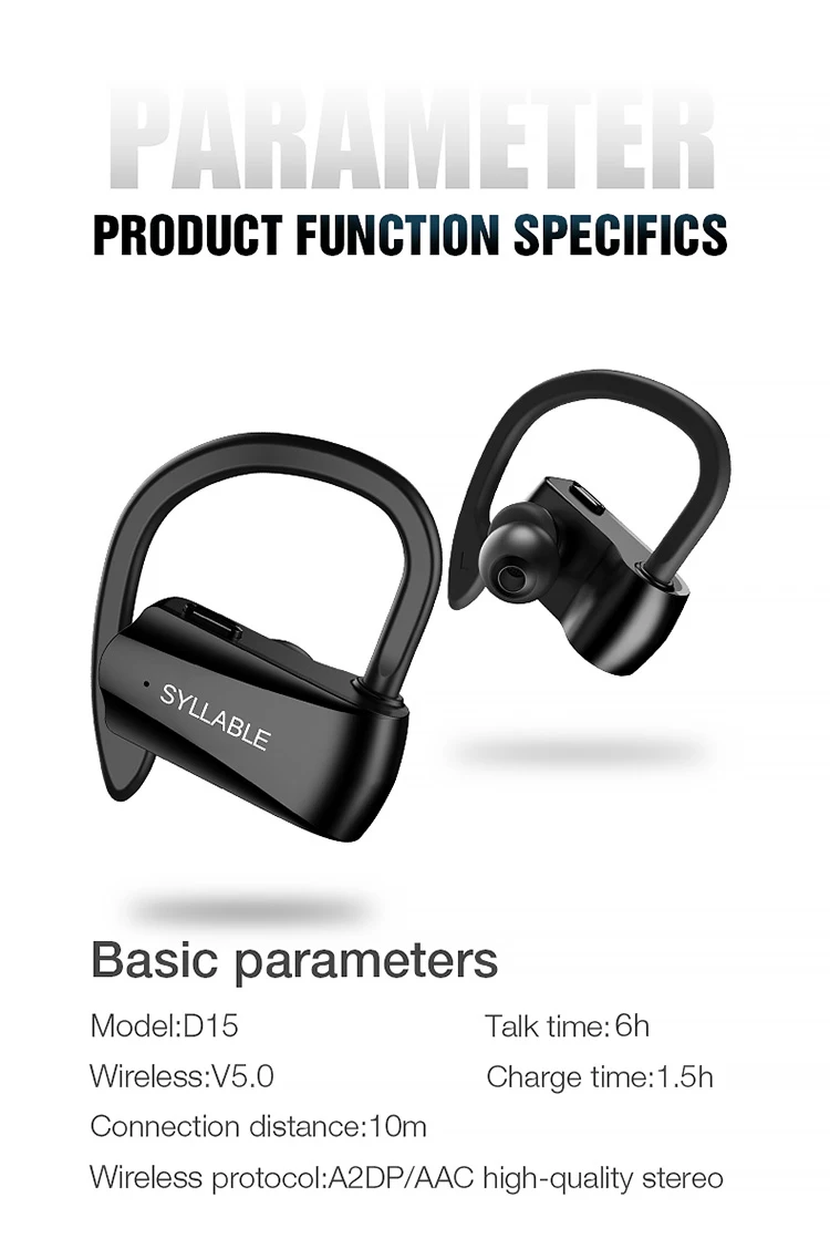 Слог D15 СПЦ Беспроводной Bluetooth V5.0 наушники True стерео вкладыши гарнитура для телефона HD Связь Портативный с микрофоном