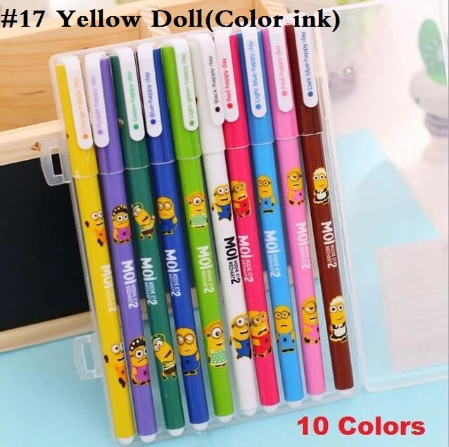 

4boxes/lot Kawaii Colorful Life Series Gel Pen with PVC Box 0.35mm nice gift office school Stationery supplies Wholesale