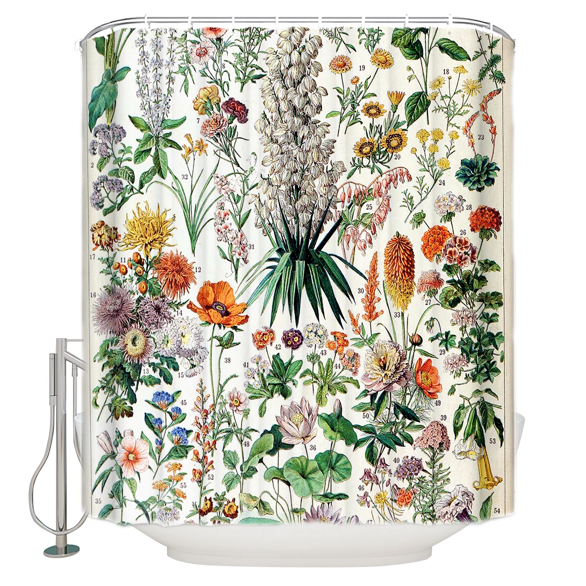 Adolphe Millot-Fleurs B-французский винтажный постер, удлиненные тканевые занавески для ванной, декоративные наборы для ванной комнаты с крючками