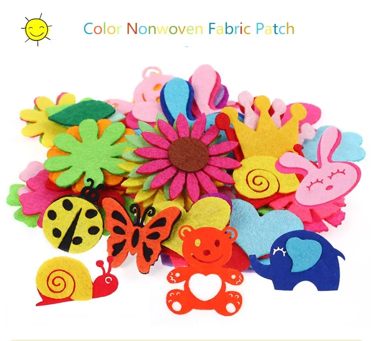 Children DIY Creative Cute Non-woven Fabric Patch Kids Sewing Craft Supplies Scrapbooking Decoration Stickers Handmade Materials