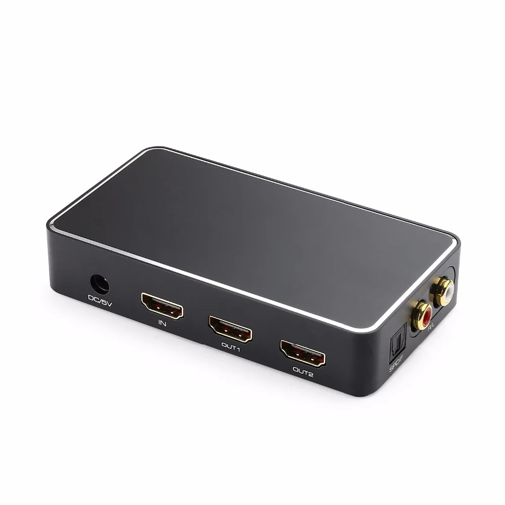 Разветвитель 1X2 4K HDMI с аудио экстрактором + оптический и R/L аудиовыход Φ 1 в 2