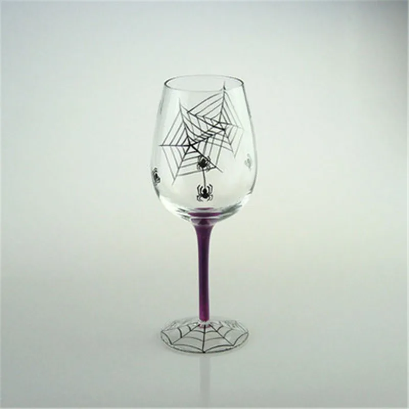 New Creative Halloween Day personalized gifts hand-painted pumpkin spider web tree colorful red wine glass cup hanap goblet mug | Дом и сад