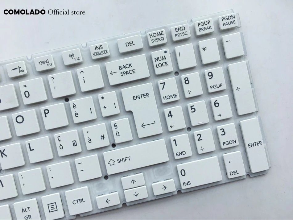 Итальянская клавиатура для Toshiba Satellite L50 B L50D белая без рамки раскладка