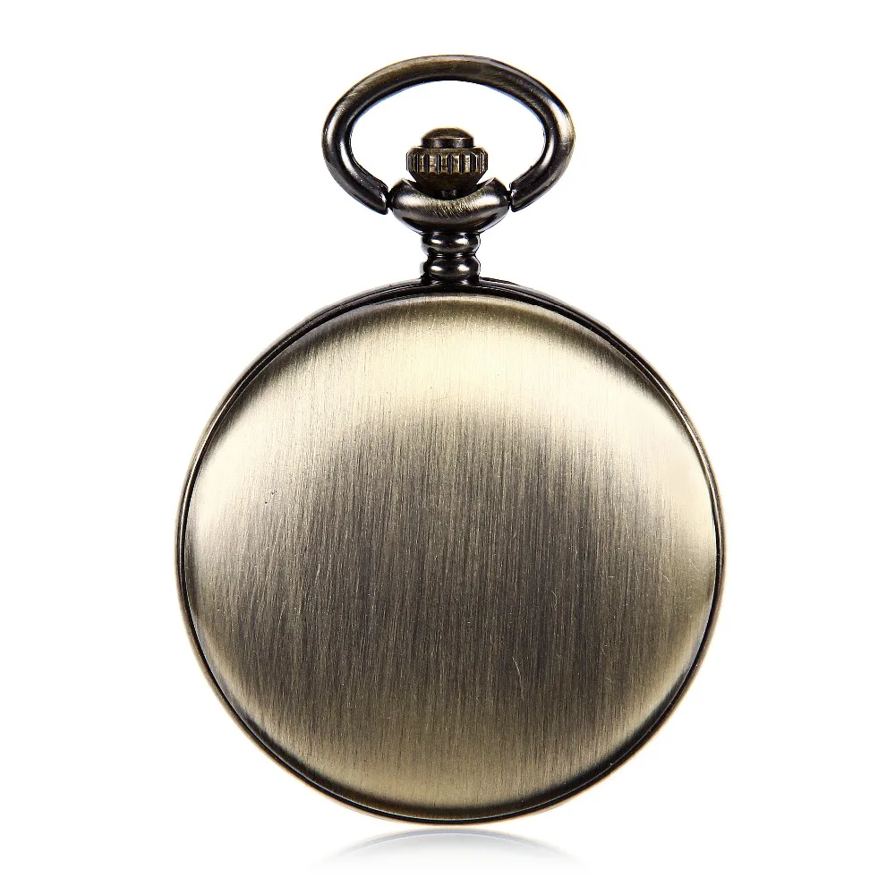 Antique Bronze Tone Clock Transparent See Though Case Steampunk Skeleton Mechanical Pocket Watch For Men Gifts reloj de bolsillo | Наручные