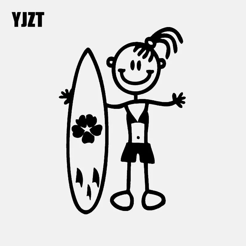 YJZT 6 4 см * 9 мама 3 серфинга наклейки Семья автомобильные виниловые в виде