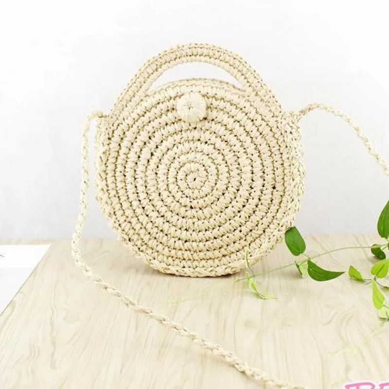 Летние пляжные сумки соломенные на плечо Повседневное мини Crossbody Кошелек ручной