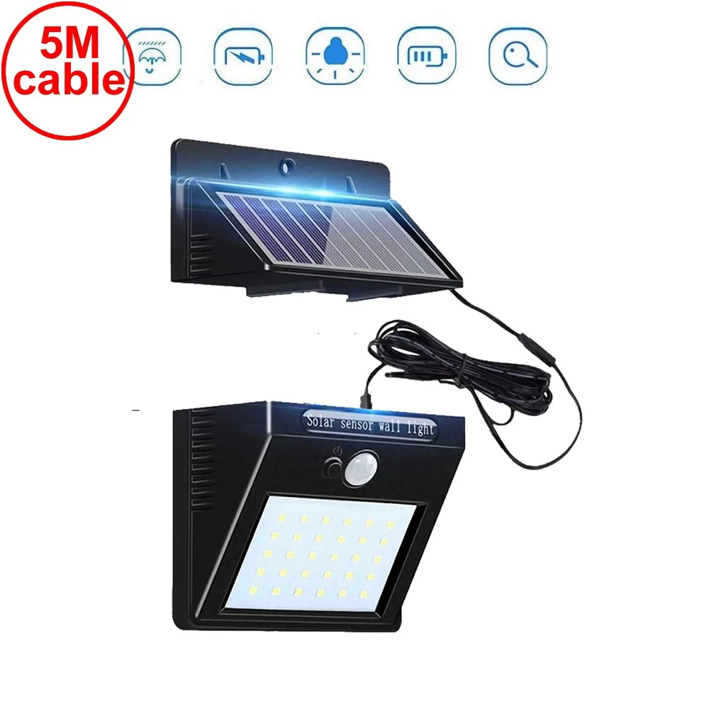 30 светодиодный солнечный светильник на открытом воздухе Беспроводной движения