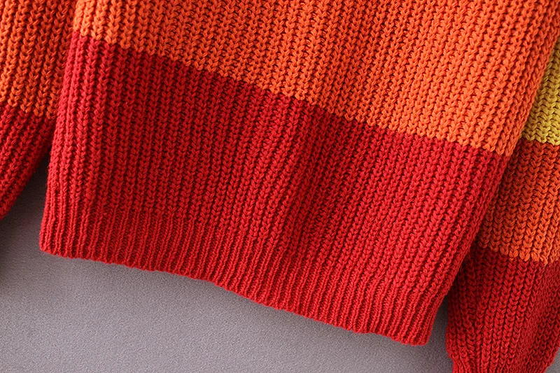 OMCHION Sueter Muje 2018 Autumn O Neck Chic Rainbow Sweater Casual Loose Retro Women Pullover Korean Knitwear Jumper LMM177 | Женская