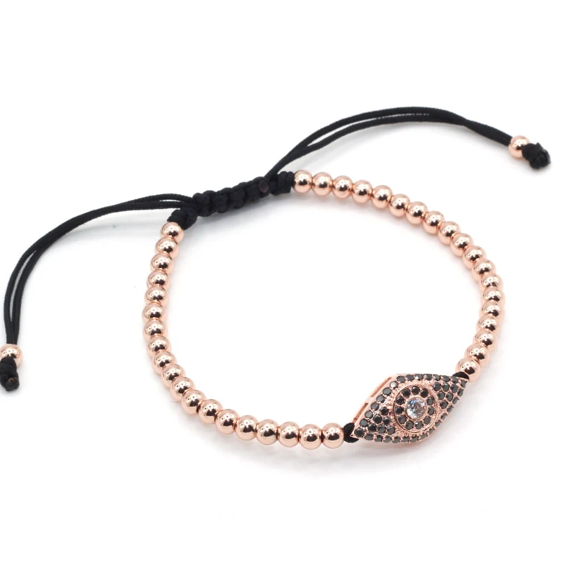 Анил Arjandas CZ браслеты для женщин и мужчин закручивающийся черный сглаз 4 мм