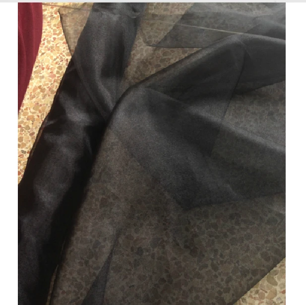 10 ярдов/партия черное прозрачное платье из мягкой органзы шириной 150 см 59 дюймов