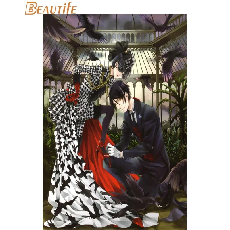 Custom Black Butler Silk Fabric poster Home Decoration Wall Art New Cloth wall print | Дом и сад