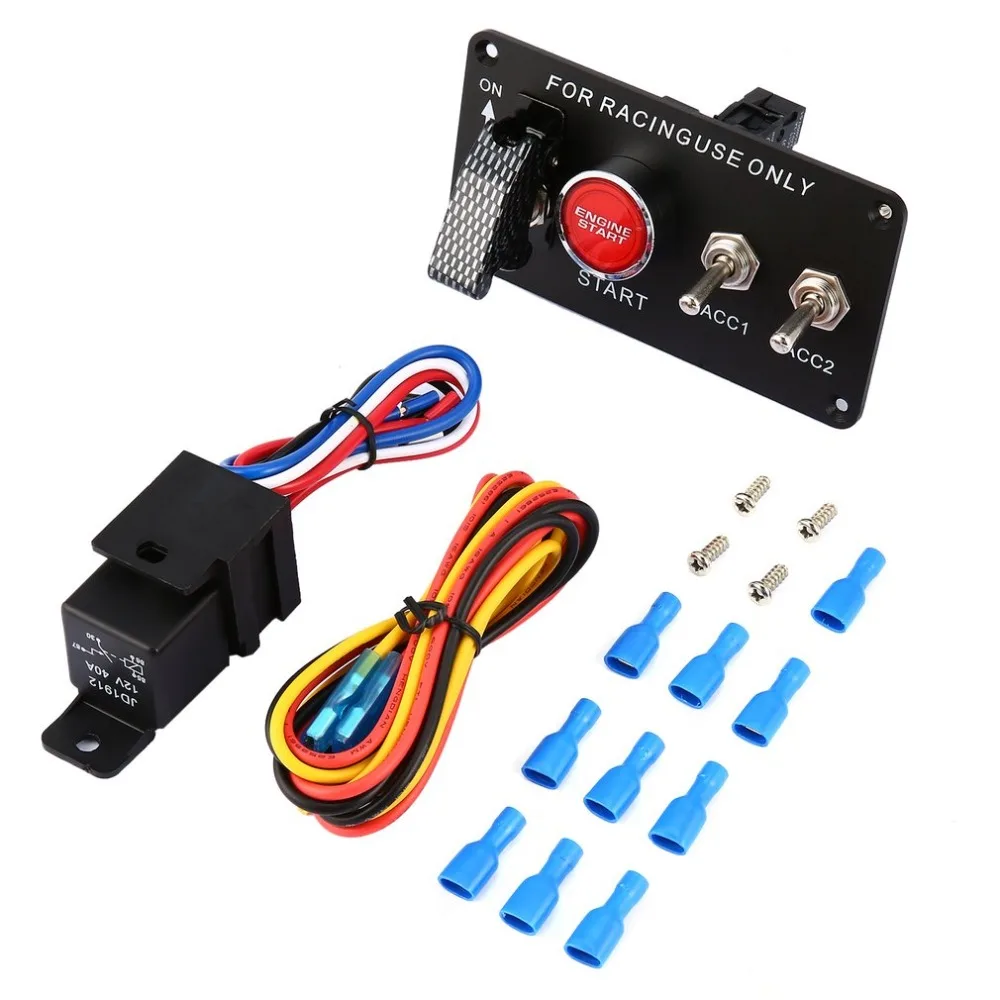 

Racing Car Ignition Switch Panel Engine Start Starter Push Button LED Toggle 12V Professional Switch for Car Modification