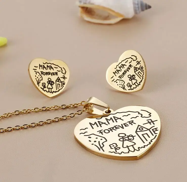 Комплект из колье и серёг нержавеющей стали | Украшения аксессуары