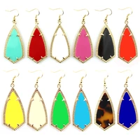 zwpon fashion inspired design gold frame drop earrings triangle acrylic resin drop earrings for woman jewelry wholesale