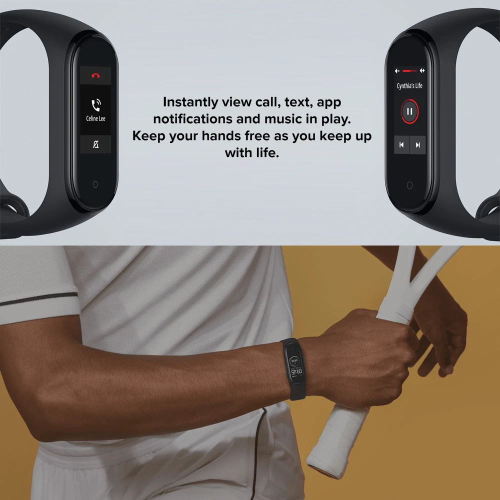 Для черной версии mi Band 4 умный фитнес Шагомер Ограниченная серия браслет с новым AMOLED цветным дисплеем BT5.0