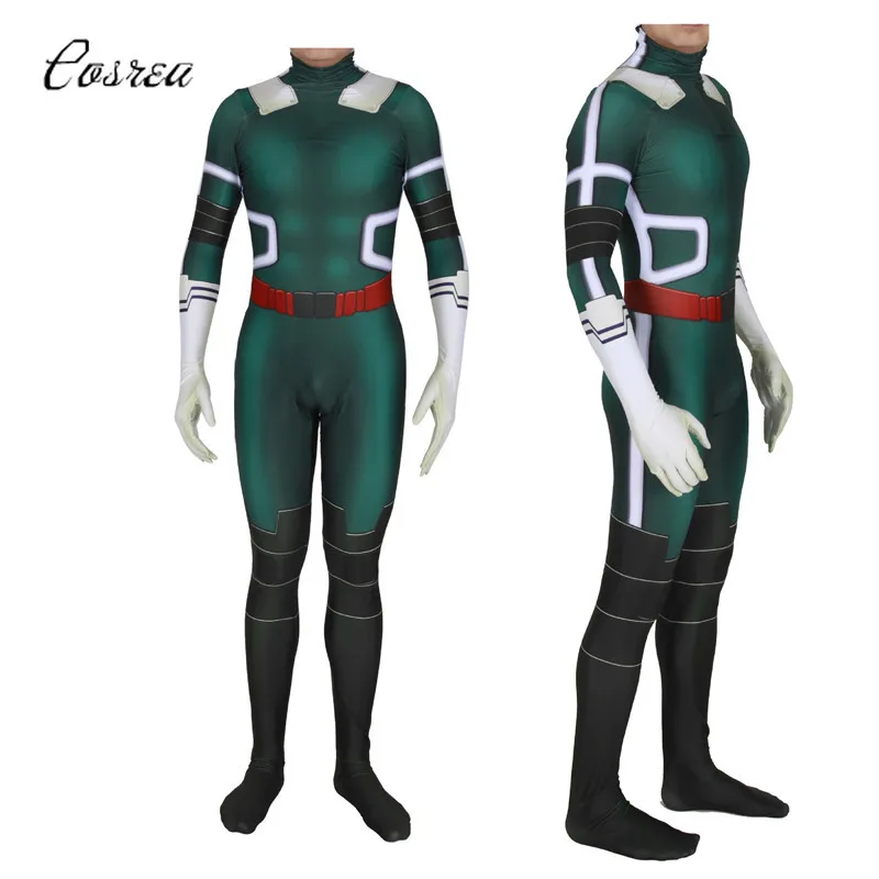 Аниме My Hero Academy Косплей DeKu полный костюм костюмы-комбинезоны для взрослых боди на