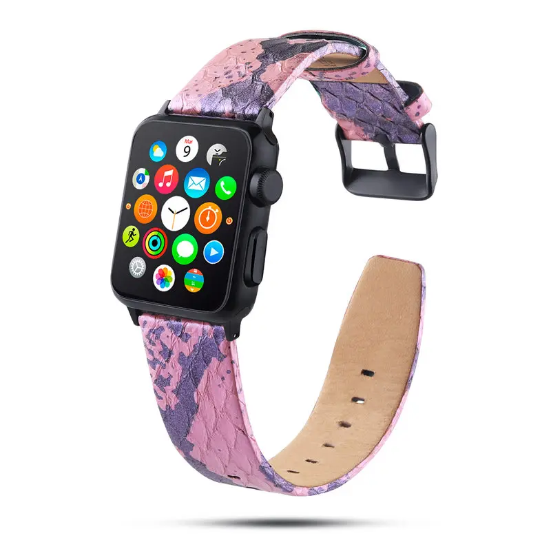 Модный Роскошный кожаный ремешок для apple watch 5 4 3 2 1 ремешок для наручных часов iwatch, 38, 40, 42, 44 мм пряжкой ремешок для часов