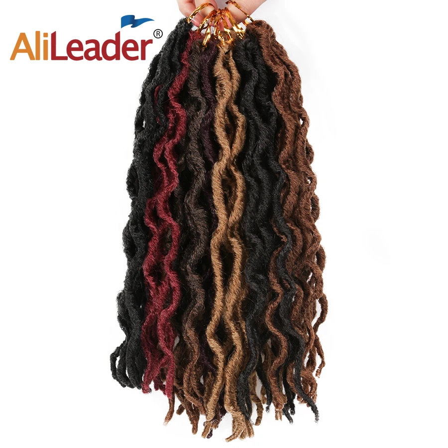 AliLeader 12 18 дюймов Nu Locs 100% Премиум волокна Faux вьющиеся плетеные пряди для волос