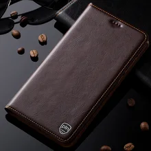 For Meizu Pro 7 Plus Case Genuine Leather Cover Magnetic Stand Flip Phone Case