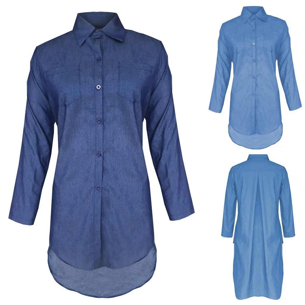 Женское джинсовое платье с длинным рукавом JAYCOSIN летнее/осеннее свободное мини