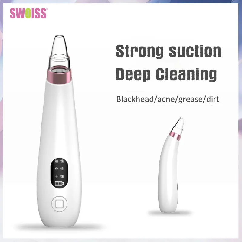 SWOISS Electric Face Nose Vacuum Blackhead Pore Remover Suction Pimple Acne Remove Facial Spa Beauty Skin Cleaning Tools | Красота и