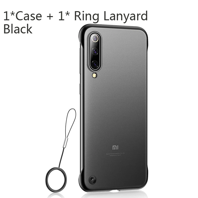 USLION ультра тонкий Бескаркасный чехол для телефона для Xiaomi 9 9 SE 8 Explorer Redmi K20 Pro Прозрачный матовый Жесткий PC чехол s Fundas - Цвет: Black Case Ring