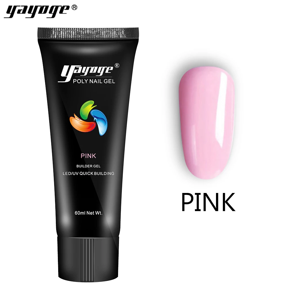 pink poly gel Yayoge 60 мл полигель-лак для наращивания пальцев прозрачный гель для ногтей быстрое строительство УФ светодиодный Гель-лак для ногтей - Цвет: pink poly gel