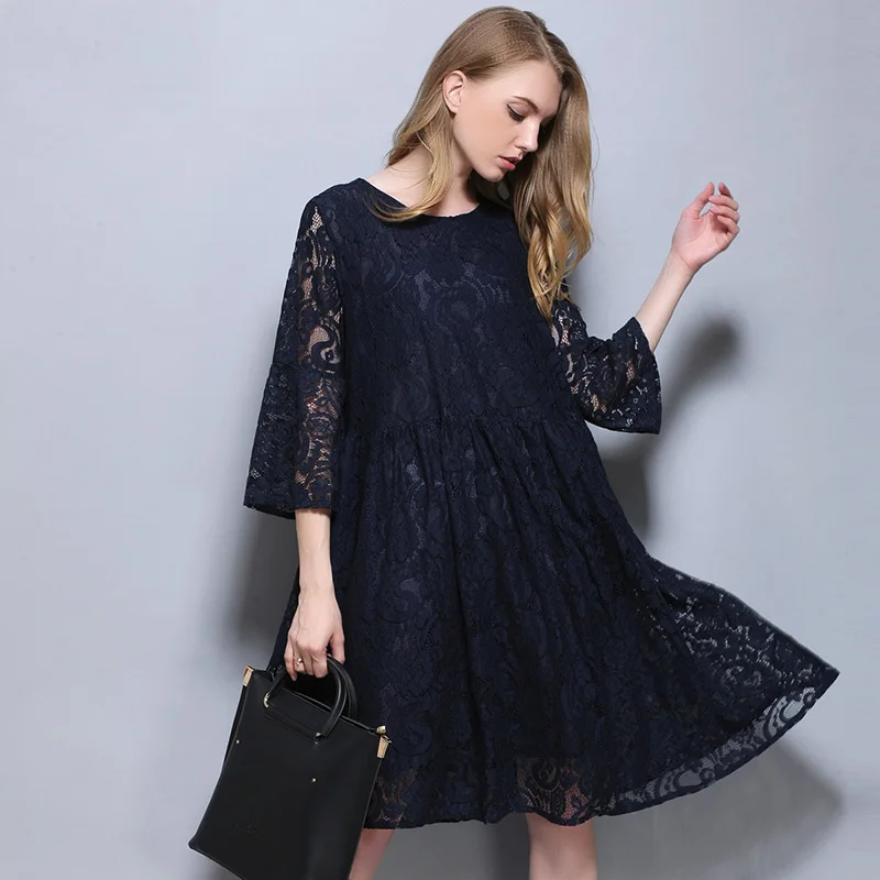 Vestidos Весна Осень женское модное сексуальное летнее платье свободное кружевное