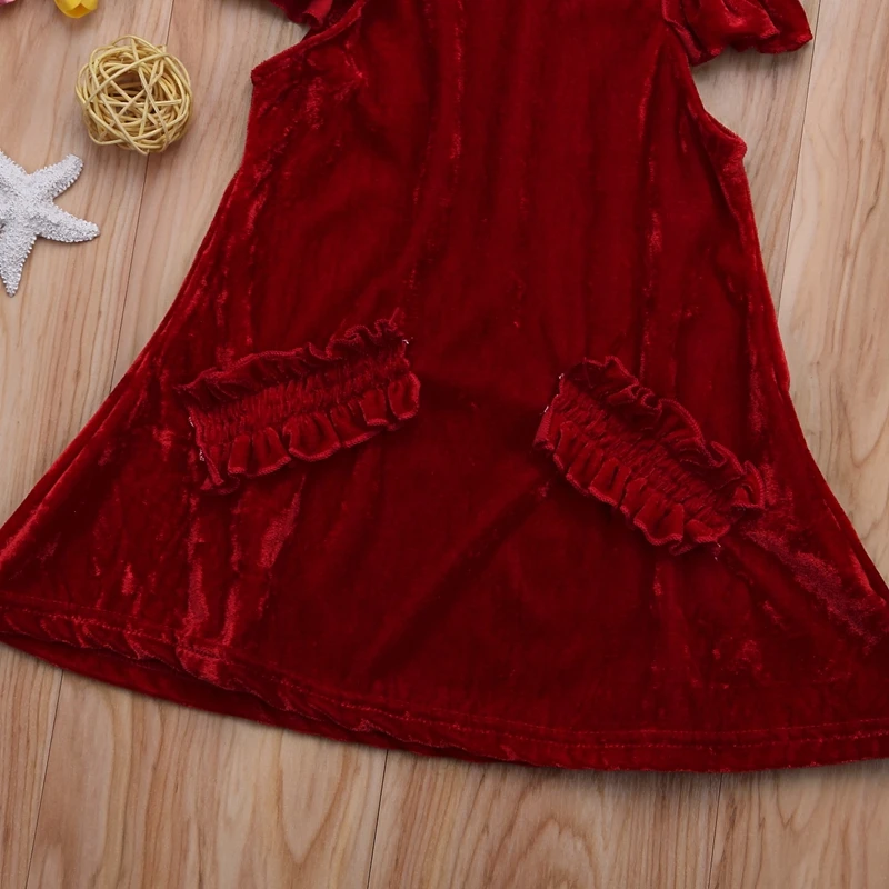 Праздничное платье для маленьких девочек винтажное бархатное принцессы с - Фото №1