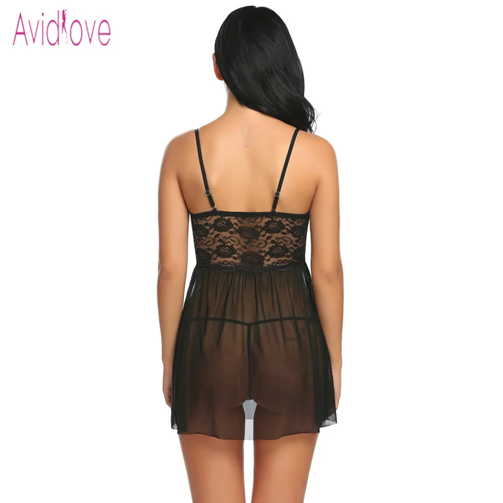 Женское Эротическое платье Avidlove кружевное Сетчатое с цветочным принтом