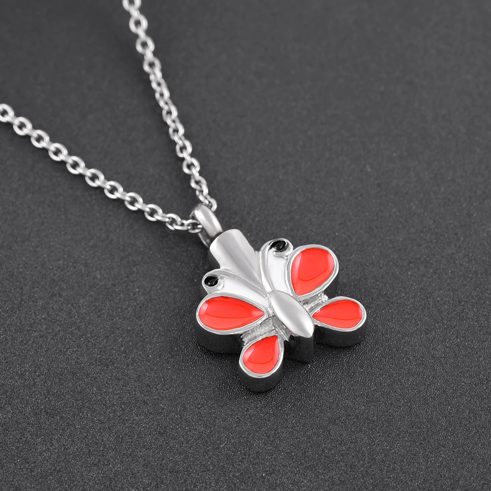 Модные ювелирные изделия в виде бабочек, урны, памятные украшения для животных, искусственный медальон для кремации из нержавеющей стали