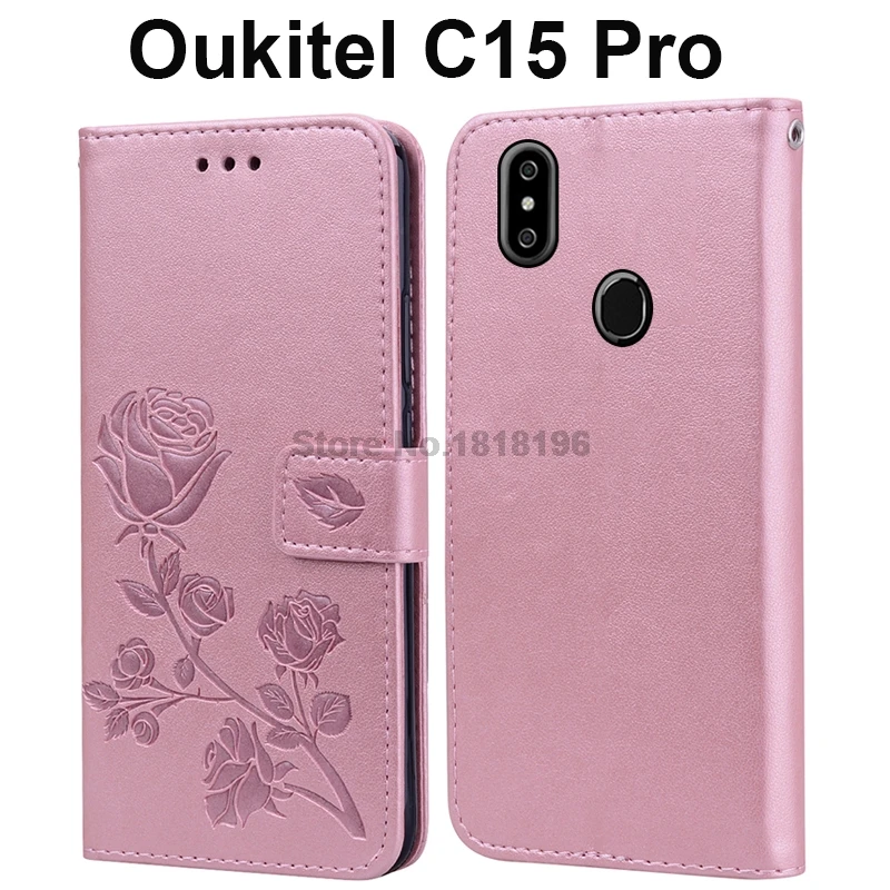 Чехол из искусственной кожи для Oukitel C15 Pro чехол телефона с розами 100% специальный