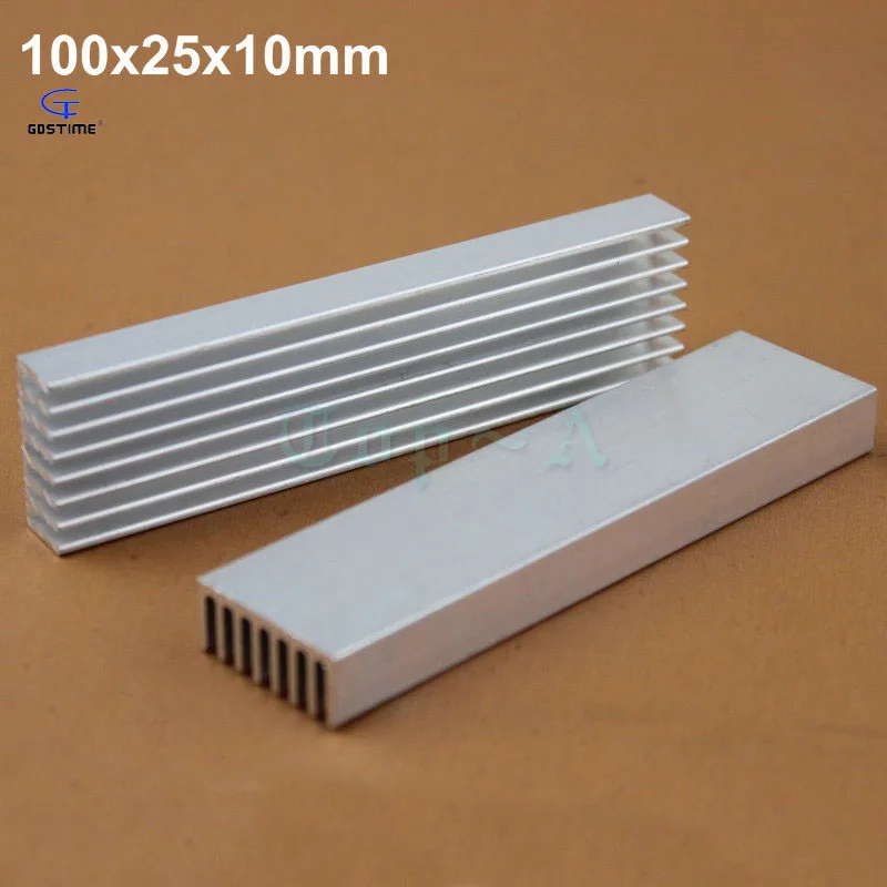8 шт. серебристый алюминиевый радиатор для процессора 100x25x10 мм|cpu cooler|aluminum heatsinkheat