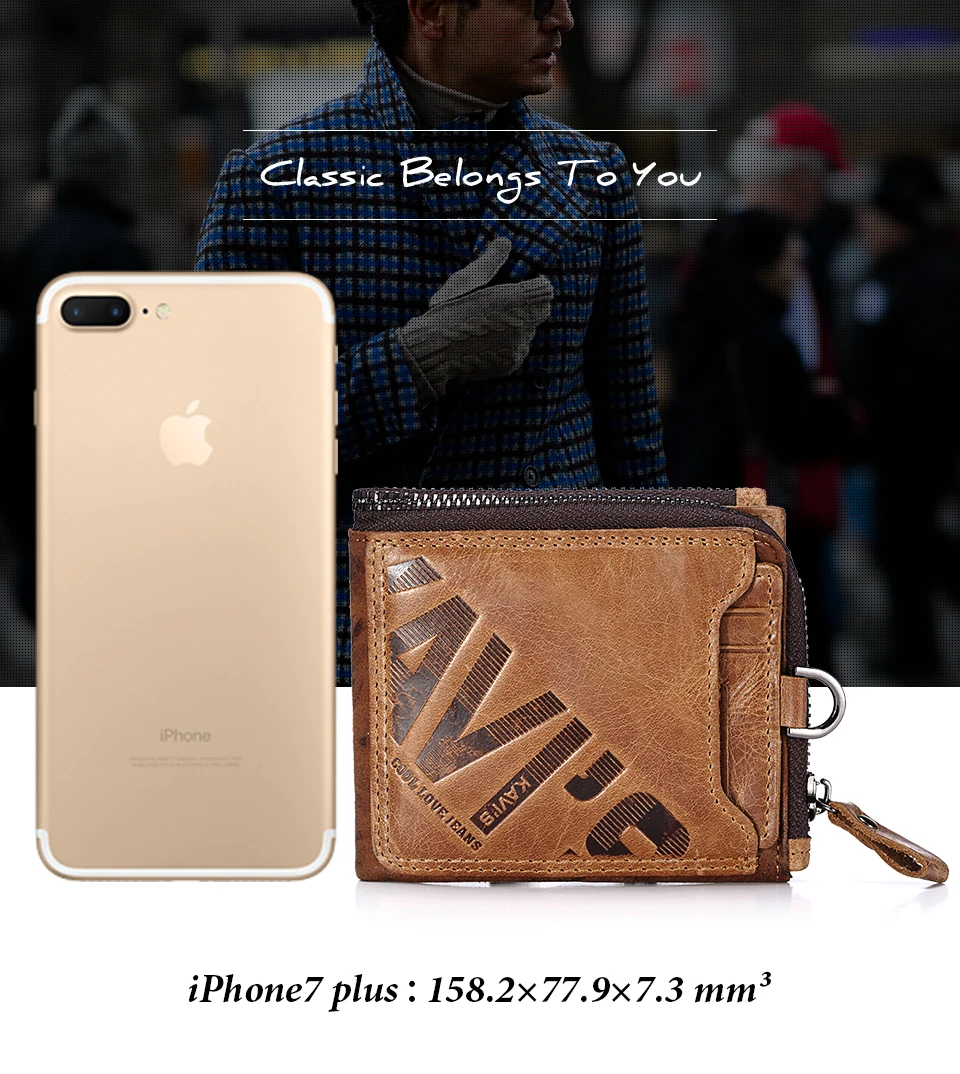 KAVIS Crazy Horse кошелек из натуральной кожи мужской кошелек Portomonee портфель Magic мужской Cuzdan держатель для карт Perse Fashion Gidt для мужчин