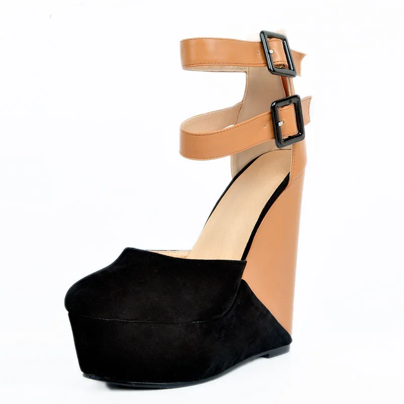 2019 Модные женские босоножки на танкетке и высоком каблуке Женская