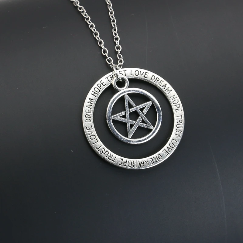 2020 New Fashion Antique Silver Plated Trust Dream Love Pendant Necklace Sweater Chain Korea Jewelry Making Craft DIY | Украшения и