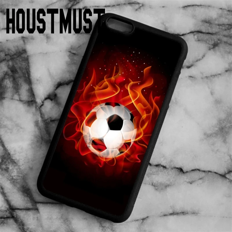 HOUSTMUST новый дизайн кожи пламенный футбольный чехол Чехол для iPhone 5 5S SE 6 S 7 8 Plus X samsung
