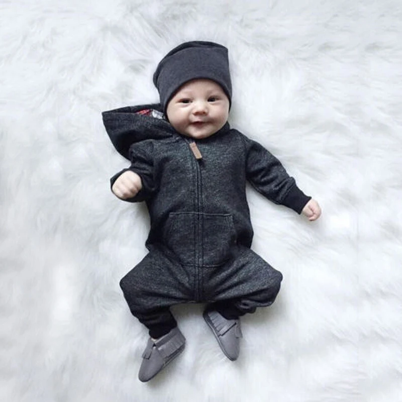 RAISEVERN Zipper Infant Newborn Romper Baby Boys Girls Cute Sleepwear Winter Spring Kid Long Sleeve Clothing Suits Jumpsuit | Мать и