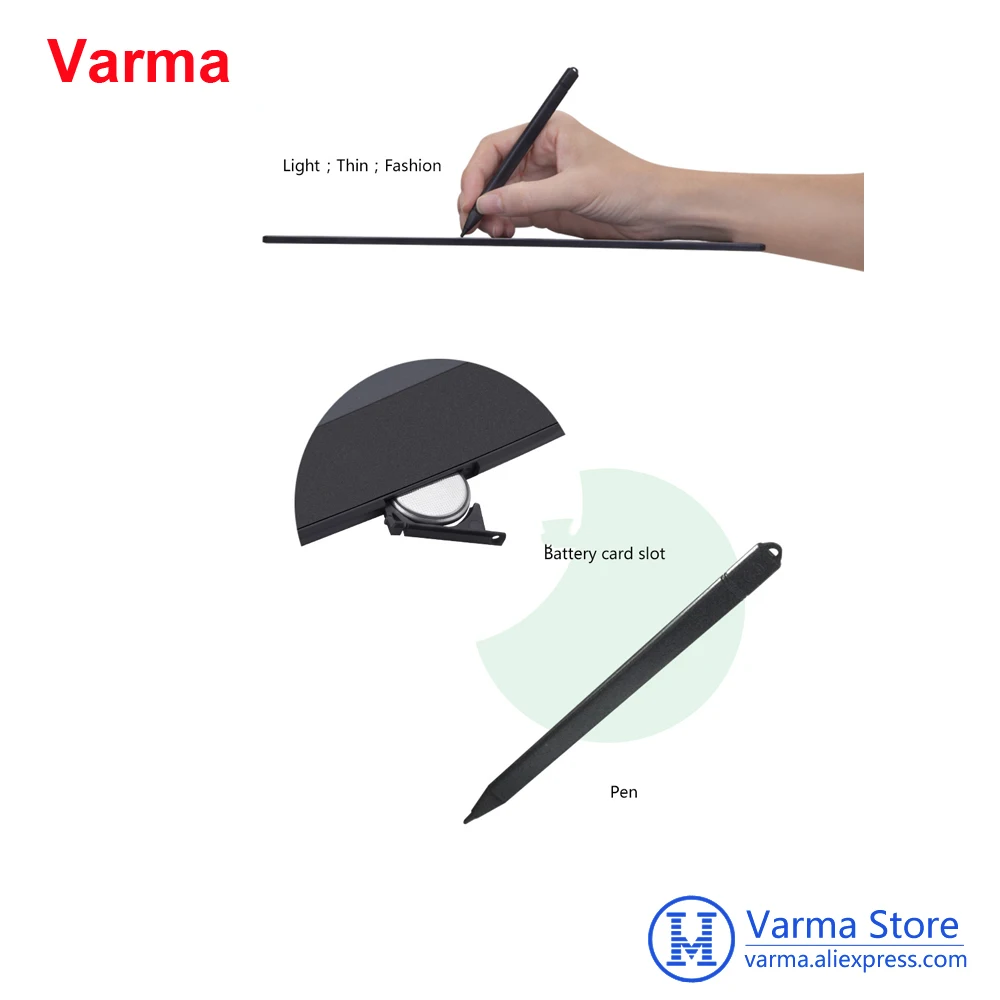 Varma 12 &quotдюймовый ЖК портативный электронный планшет ультратонкий для записи