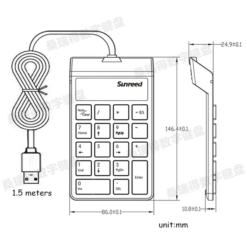2 стиля водонепроницаемый мини клавиатура USB ультра тонкий бескнопочный