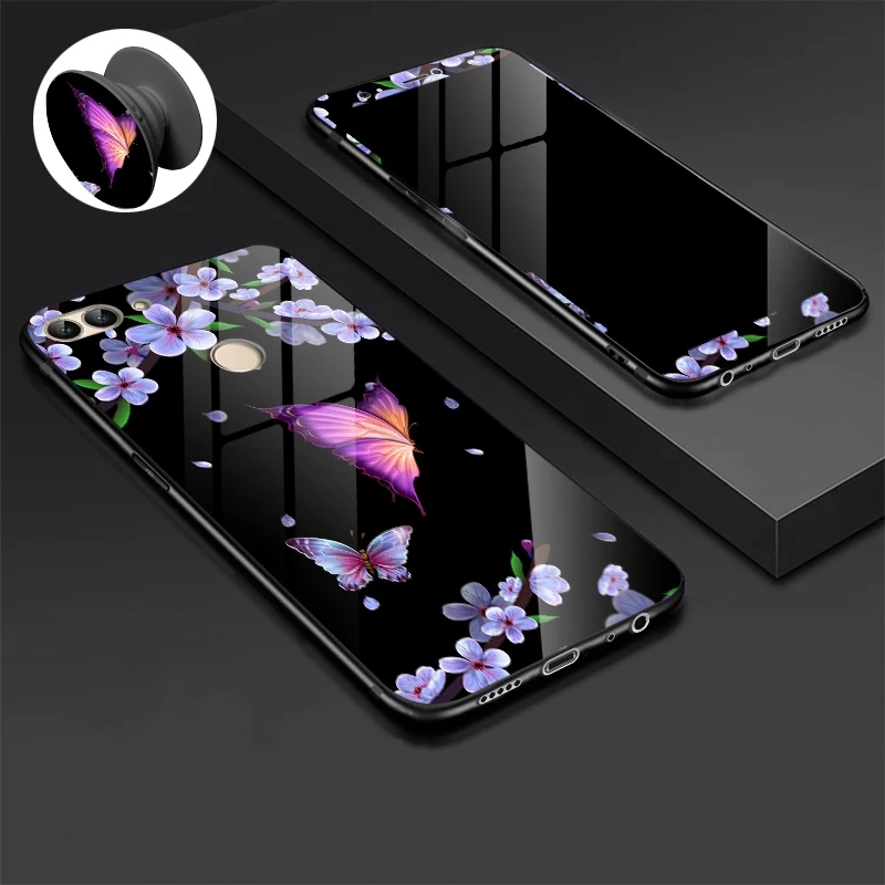 Чехол из закаленного стекла для huawei P Smart Enjoy 7s чехол противоударный мультяшный чехол для huawei Enjoy 7S чехол из закаленного стекла пленка