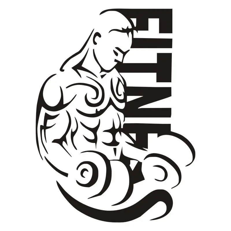 Виниловые наклейки на стену для фитнеса мужские гантели искусство Настенные